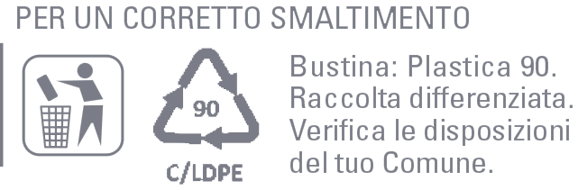 Simboli di smaltimento bustina plastica 90 per raccolta differenziata con icone su sfondo nero Simboli di smaltimento bustina plastica 90 per raccolta differenziata con icone su sfondo nero
